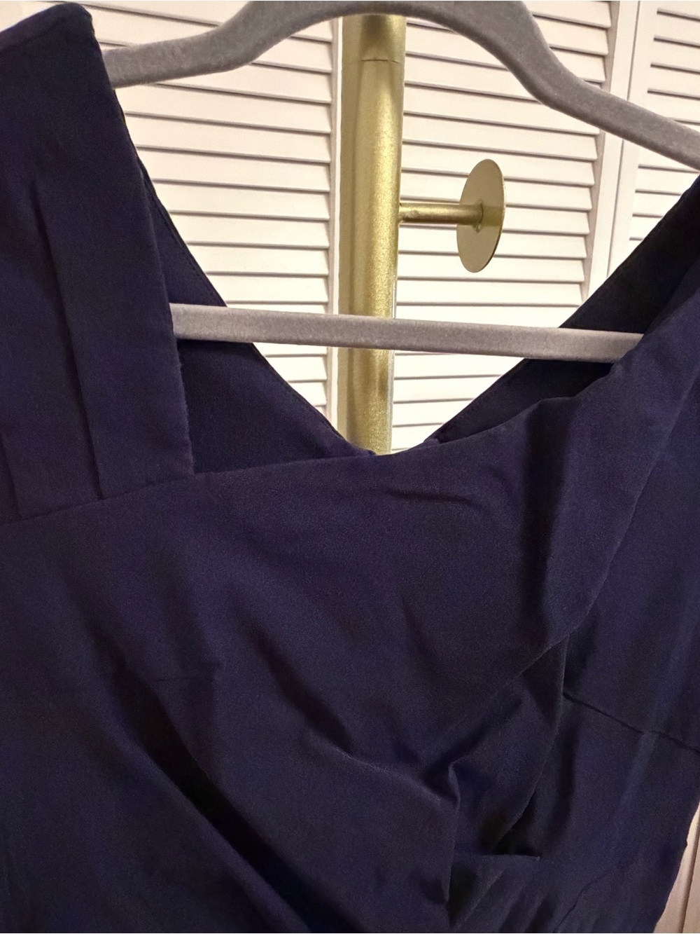 Women’s Navy Blue Asymmetrical Neckline Sheath Dress